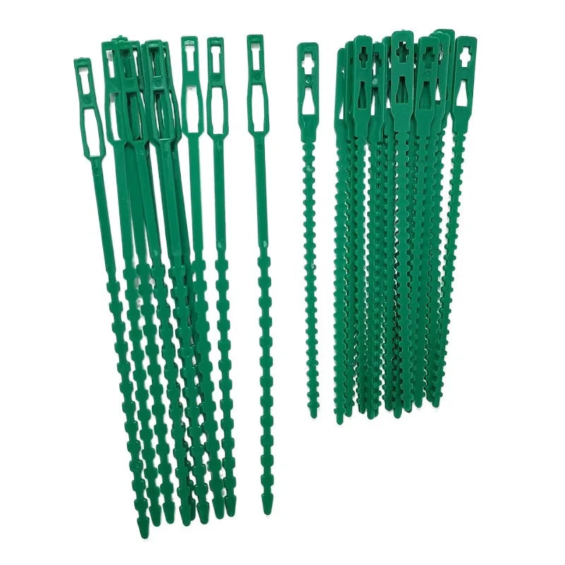 50pcs Adjustable Plastic Plant Cable Ties Reusable Cable Ties for Garden Tree Climbing Support Plant Vine Tomato Stem Clip