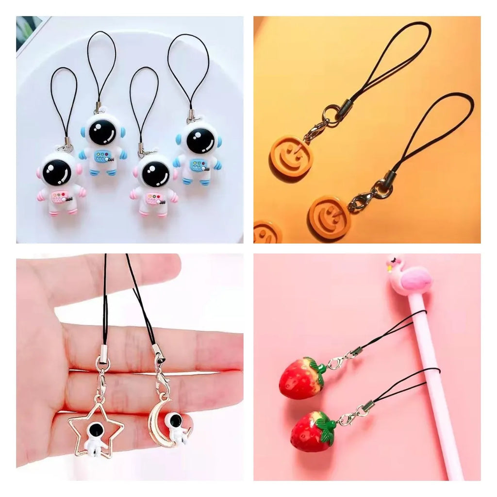 iYOE 100pcs Mix Polyester Cord With Jump Ring Lanyard Rope For Making Keychain DIY Craft Pendant Handmade Materials