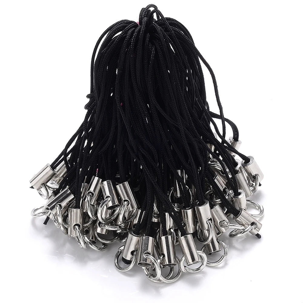 iYOE 100pcs Mix Polyester Cord With Jump Ring Lanyard Rope For Making Keychain DIY Craft Pendant Handmade Materials